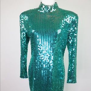 Neiman Marcus cocktail dress green